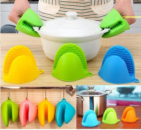 Silicone Pot Holders Heat Resistant, Oven Mitts Gloves Cooking Pinch Grips Glove Hand Clip